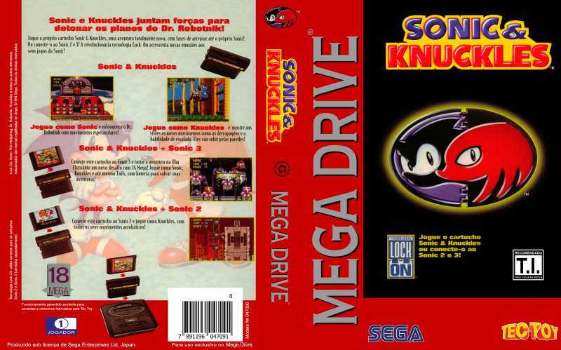 Arquivo:Repro MD - Sonic and Knuckles -vermelhoCinza -TecToy.png