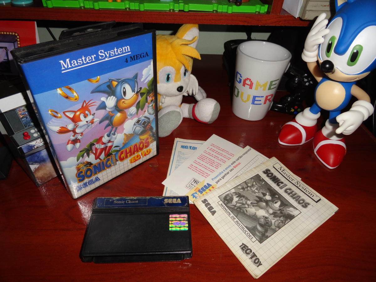 Sega Master System Tectoy : Sonic Caos Tectoy complete with all papers  poster